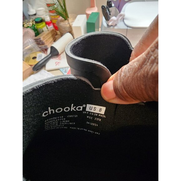 Chooka Women's Waterproof Black Ankle Rain Boots Memory Foam 8 - Picture 6 of 7